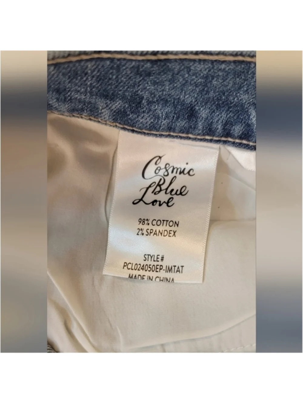 Cosmic Blue Love Distressed Denim Shorts Raw Hem Mid-Rise Summer Size 28